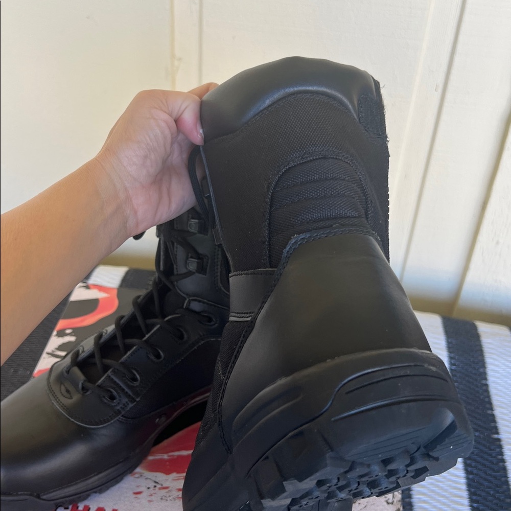 Men Black Tactical Boots size 11. Military style with zippers. - Picture 7 of 14